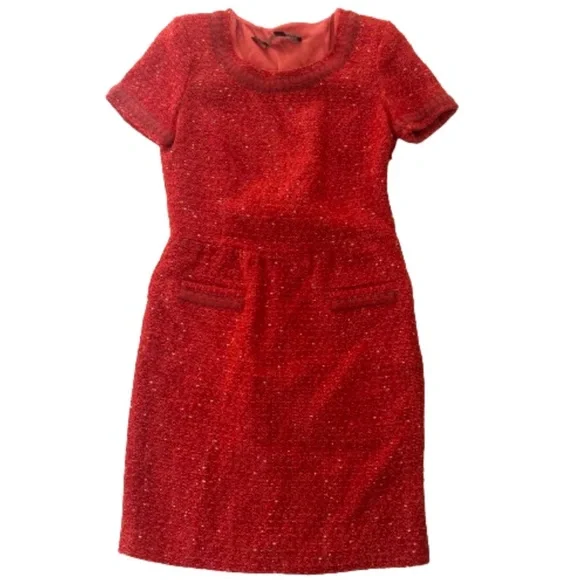 open lace back dress Moschino Red Slip Dress with Lace Overlay main image 1